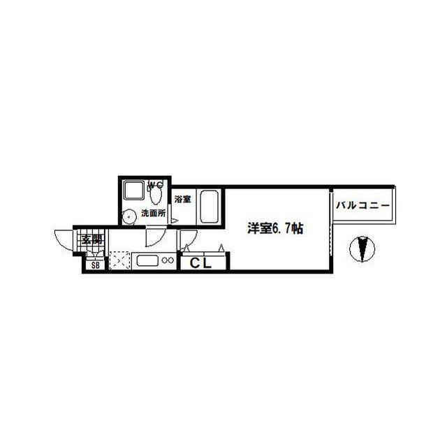 SERENITE本町エコート(1K/10階)の間取り写真