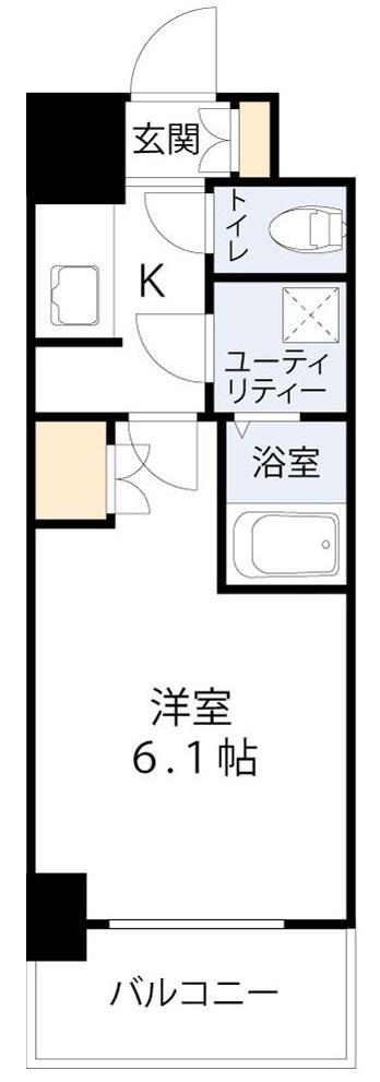 W-STYLE福島IIウィステリア(1K/10階)の間取り写真