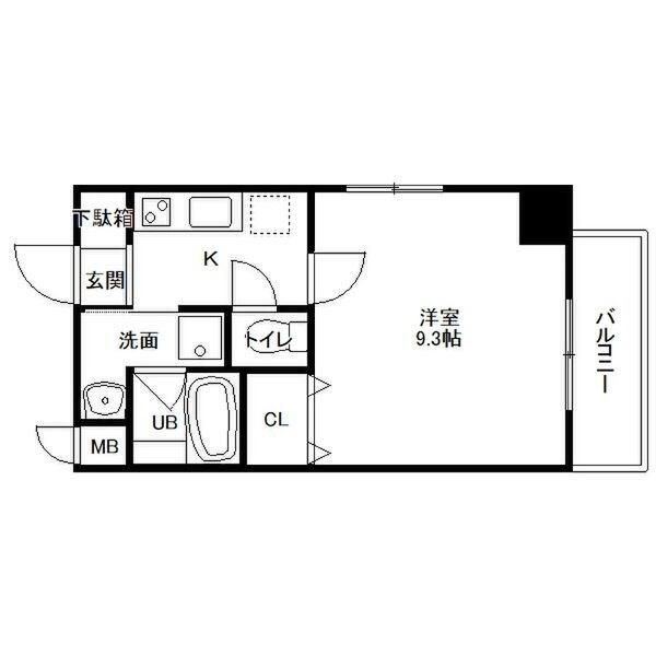アプレシオ伝馬町(1K/3階)の間取り写真