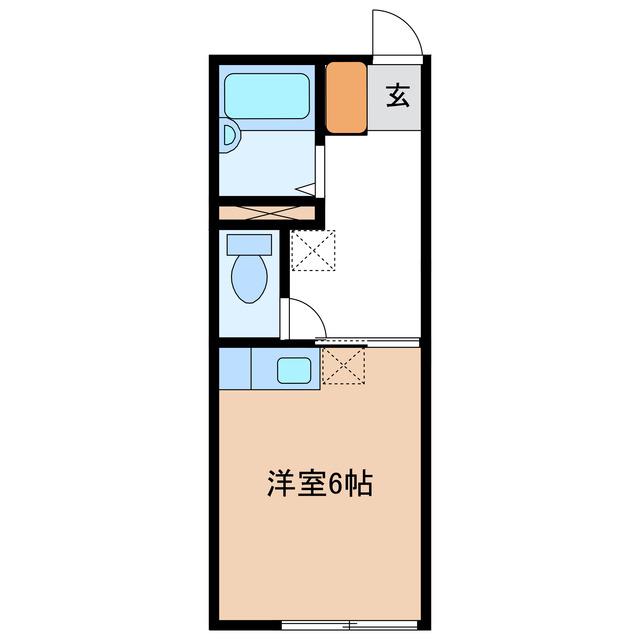 ハイユニK1(ワンルーム/1階)の間取り写真