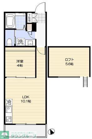 FENICE HAKURAKU(1LDK/2階)の間取り写真