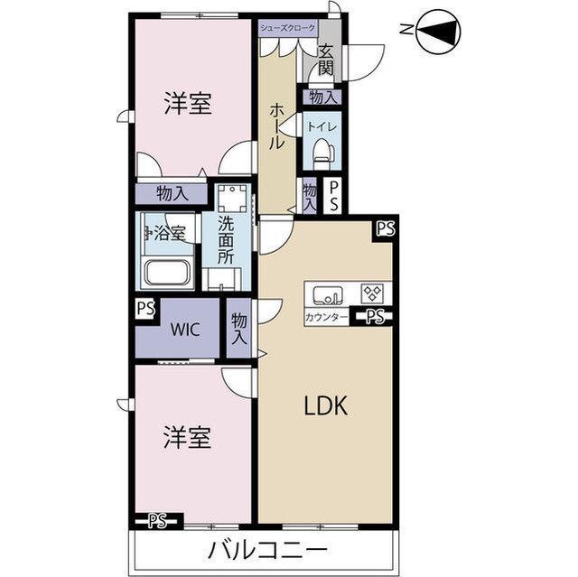 メゾン ド ラフィーネ(2LDK/3階)の間取り写真