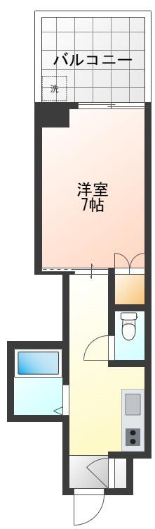 ハイツプロムナード(1K/1階)の間取り写真
