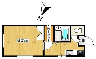 クレストコートNO.1(1DK/2階)の間取り写真