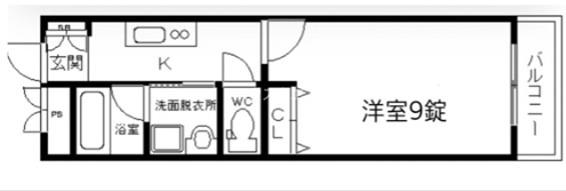 カーサ成逸(1K/3階)の間取り写真