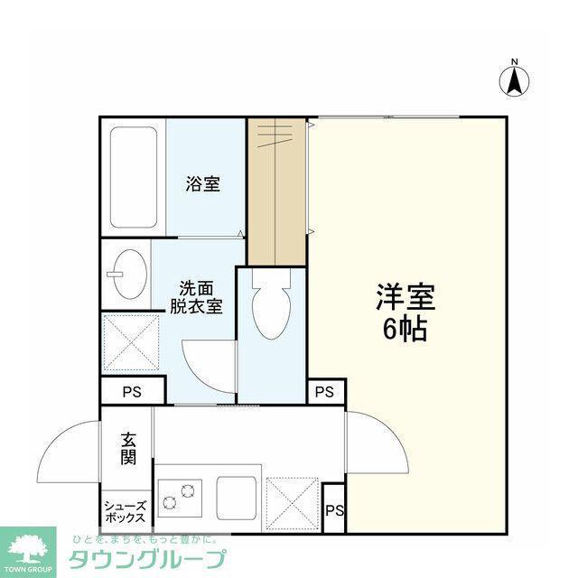 ウェルスクエアイズム下北沢(1K/2階)の間取り写真