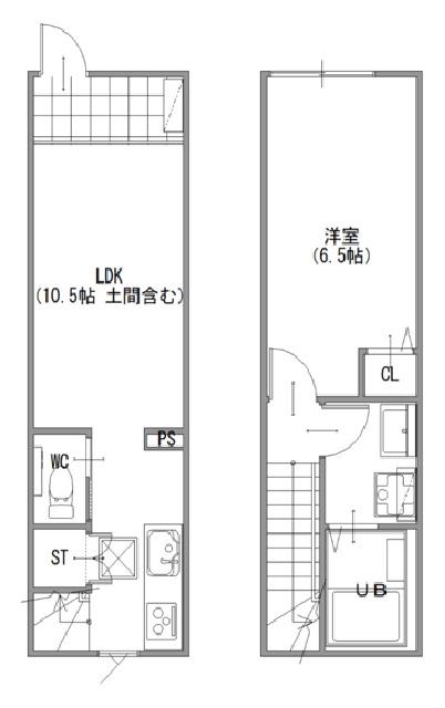 MOK-TERRACE HACHIOJI(1LDK/1階)の間取り写真