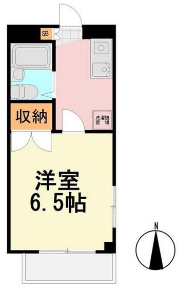 朝日ハイツ(1K/2階)の間取り写真