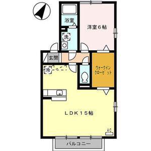 ファミーユ神ノ倉(1LDK/2階)の間取り写真
