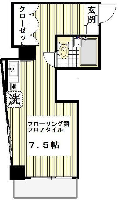 スカイコート中目黒(ワンルーム/7階)の間取り写真