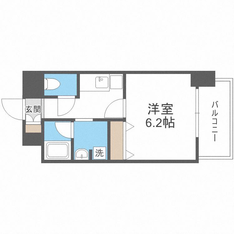 セイワパレス真田山公園南(1K/5階)の間取り写真