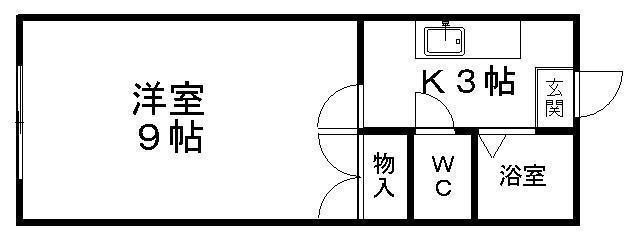 ホワイトキャッスル仲野(1K/2階)の間取り写真