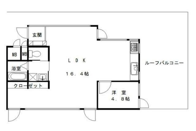 K2 ビル(1LDK/3階)の間取り写真