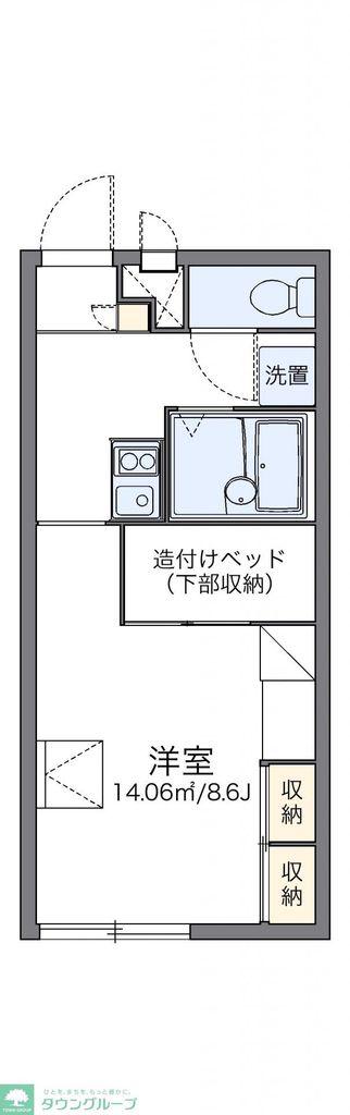 レオパレスアネックス(1K/1階)の間取り写真
