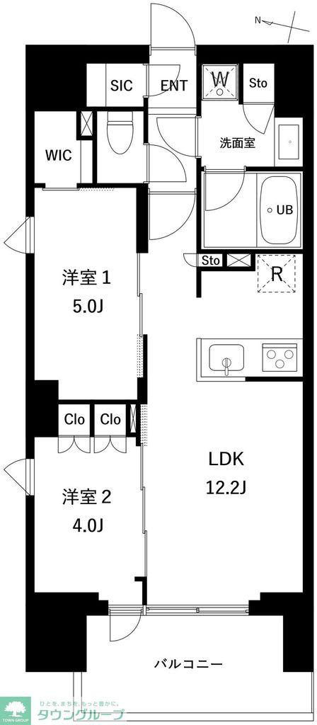 プレディアコート西日暮里(2LDK/14階)の間取り写真