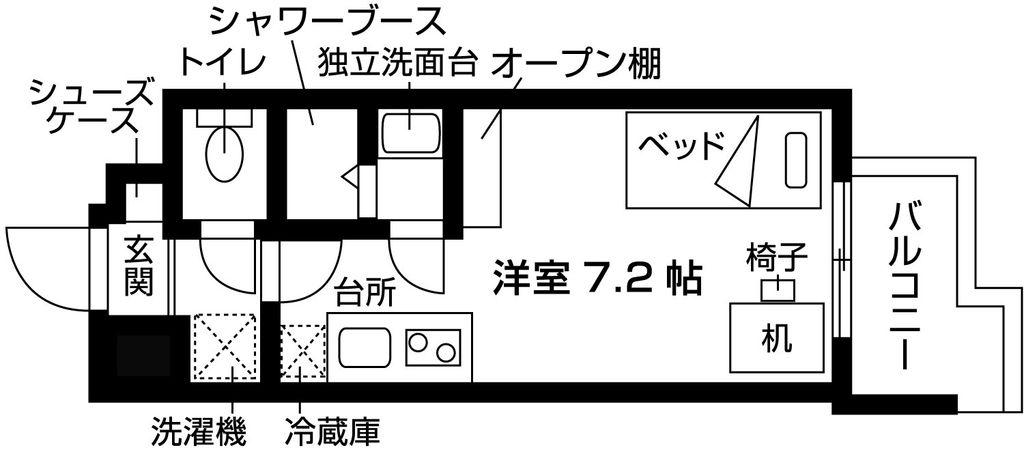 NDG 博多駅南 BY NUDGE ONE(1K/9階)の間取り写真