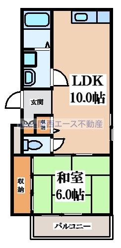 サンキプラザ今米(1LDK/3階)の間取り写真