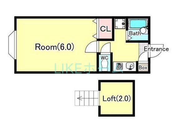 シャルム市川(1K/1階)の間取り写真