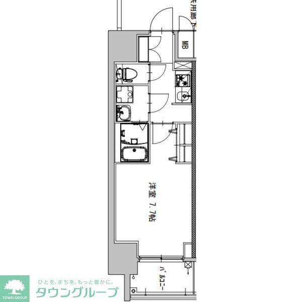 S-RESIDENCE庄内通駅前CURERE(1K/10階)の間取り写真