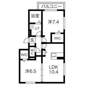 LICORICE A棟 A(2LDK/3階)の間取り写真