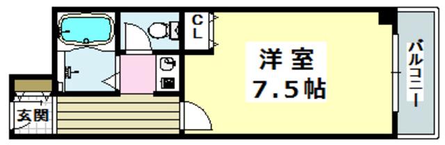 サンフォレスト新中条(1K/1階)の間取り写真