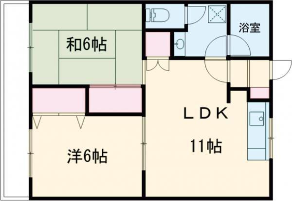 ロイヤルシャトー片山(2LDK/2階)の間取り写真