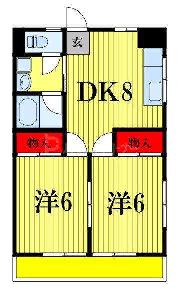 山澤マンション(2DK/3階)の間取り写真