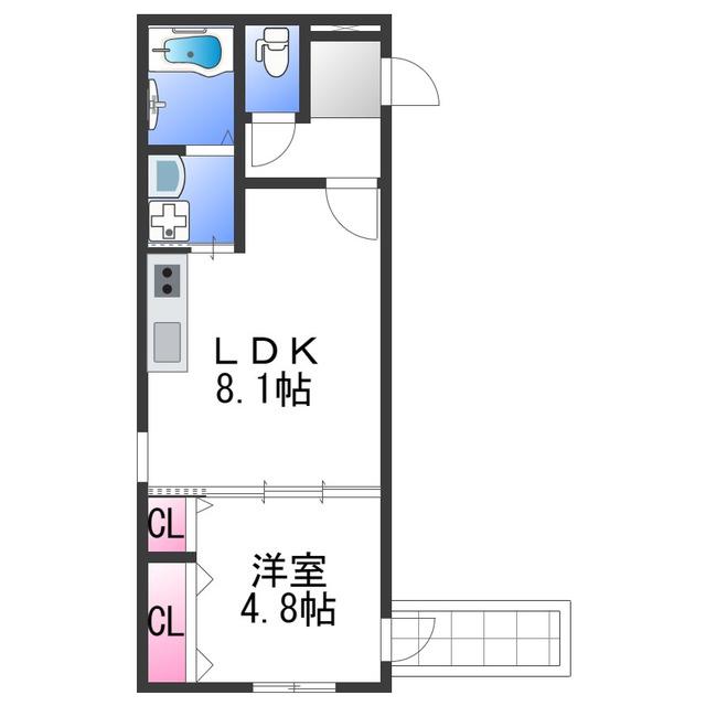 フジパレス和泉葛の葉(1LDK/3階)の間取り写真