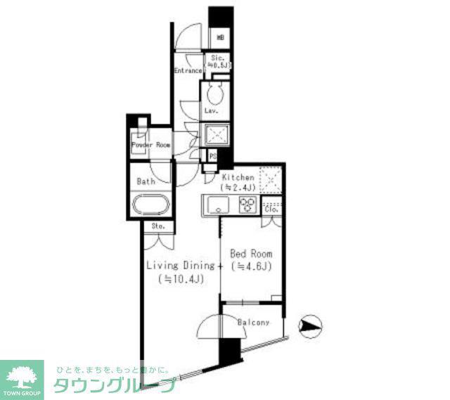 パークリュクス三宿(1LDK/3階)の間取り写真