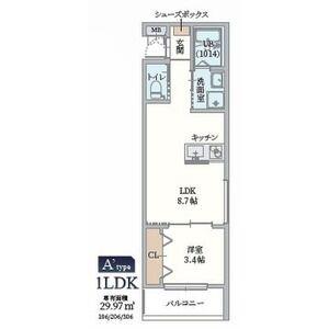 GAZELLE NOAH尼崎次屋(1LDK/2階)の間取り写真