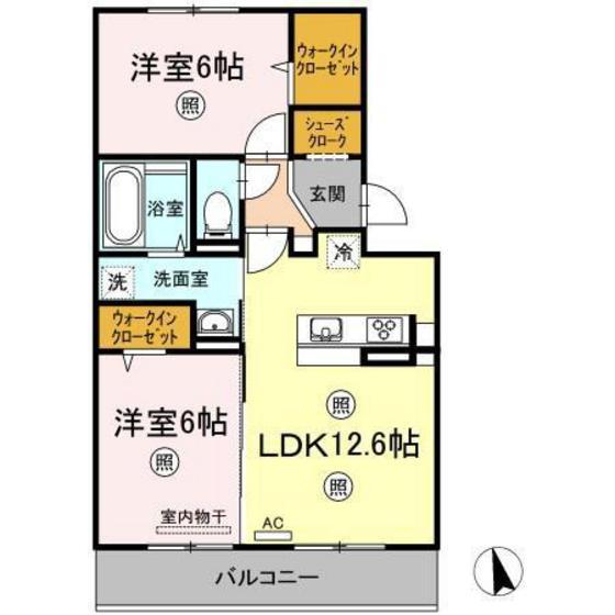 エストレーラ(2LDK/2階)の間取り写真