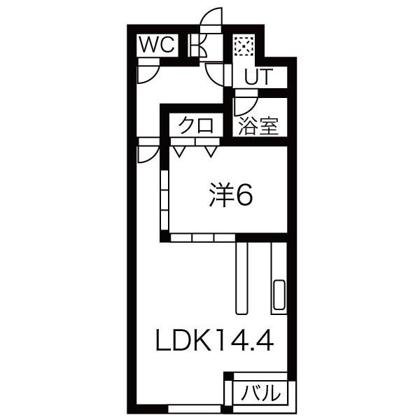 ザ・ミレニアム元今泉(1LDK/3階)の間取り写真