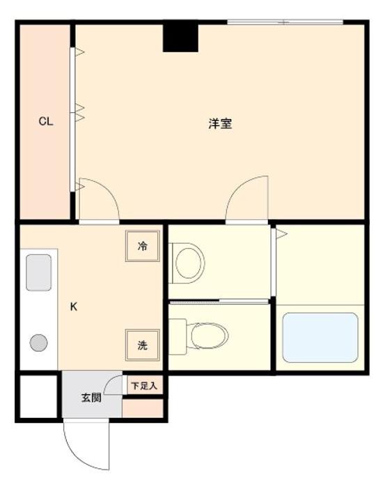 ZION COURT 鶴見(1K/4階)の間取り写真