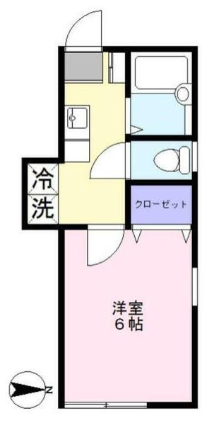 リーフハウス上水南(1K/1階)の間取り写真