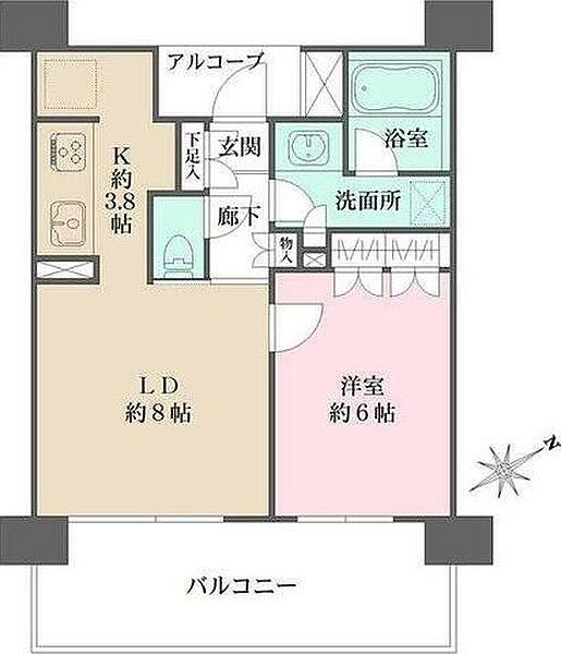 BELISTA目黒不動前(1LDK/3階)の間取り写真