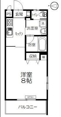 メゾンブリッジ(1K/2階)の間取り写真