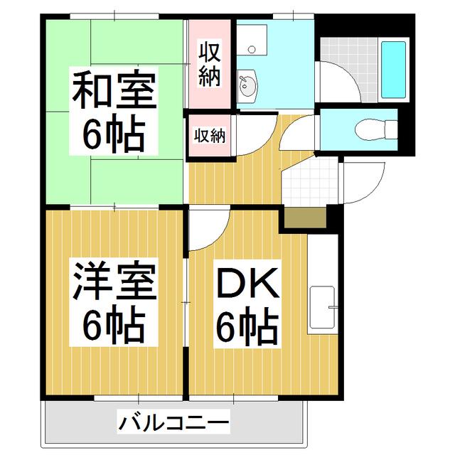 SURPLUS古畑(2DK/1階)の間取り写真