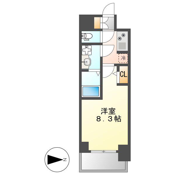 S-RESIDENCE熱田(1K/5階)の間取り写真