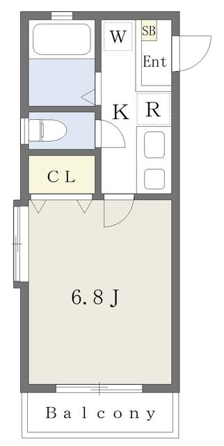 メリス西新宿(1K/4階)の間取り写真