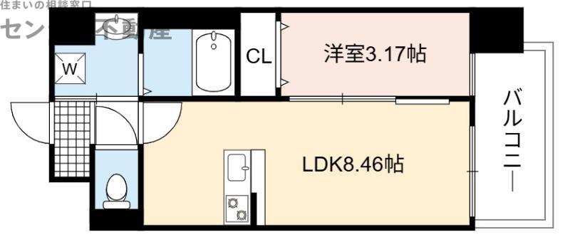 GRAN PASEO都島(1LDK/3階)の間取り写真