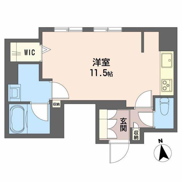 ノーブル新寺(ワンルーム/1階)の間取り写真