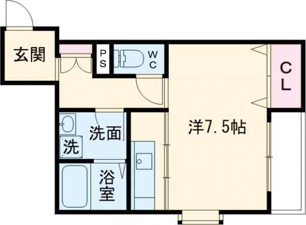 RIOND-MI(1K/1階)の間取り写真