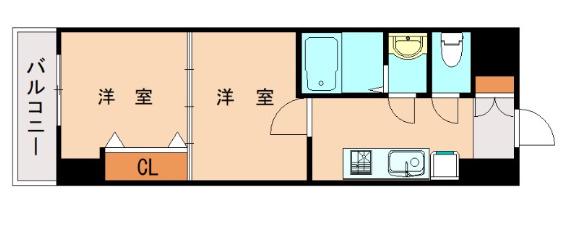 NO40 PROJECT2100 博多駅(2K/6階)の間取り写真