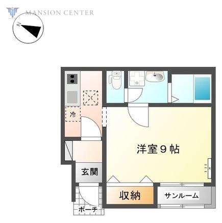 ベルグラース(1K/1階)の間取り写真
