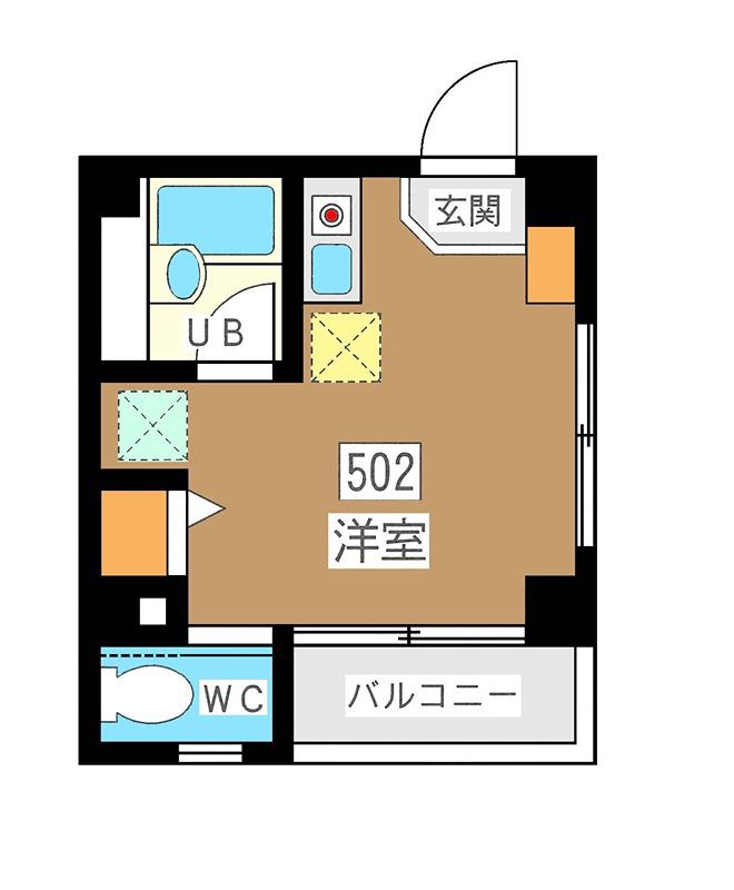 プティコッフル(ワンルーム/5階)の間取り写真