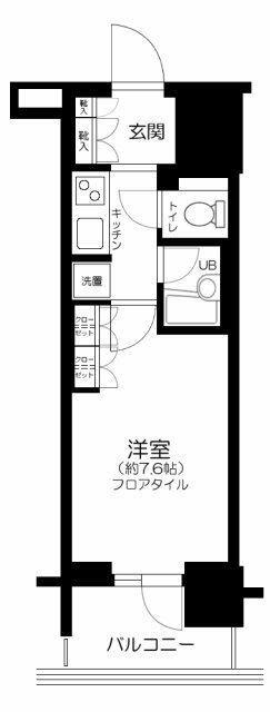 ブランズ文京本駒込(1K/2階)の間取り写真