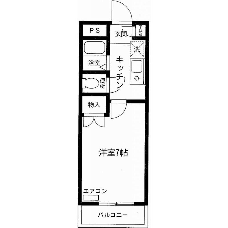 カサエルマノス(1K/1階)の間取り写真