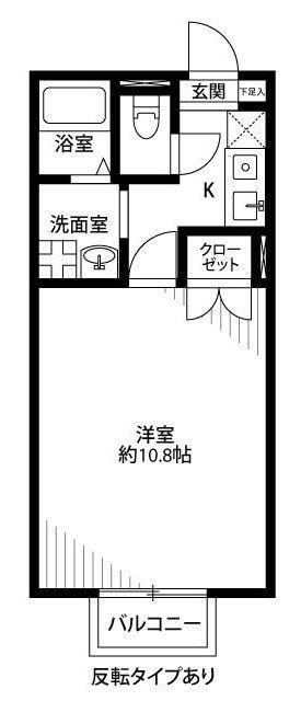 アムールエフ壱番館(1K/2階)の間取り写真