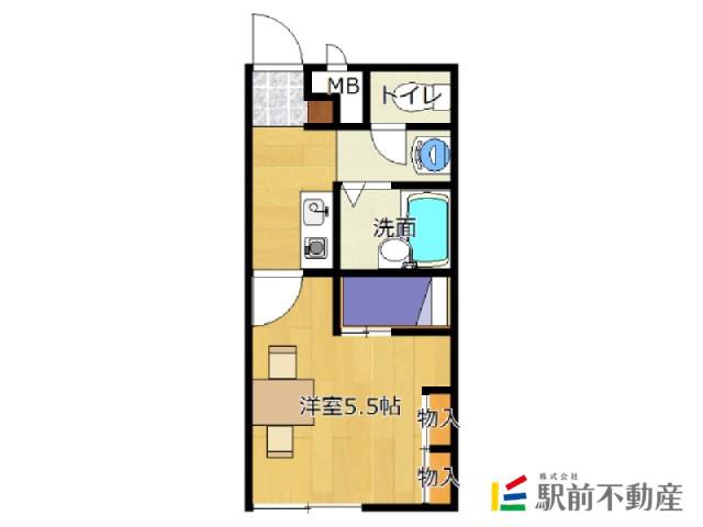 レオパレス佐賀西(1K/2階)の間取り写真