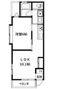 ベルコート千田(1LDK/3階)の間取り写真